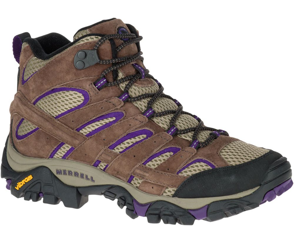 Merrell Støvler Dame - Moab 2 Mid Ventilator Wide Width - Brune - FQG348570